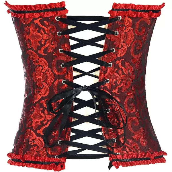 SZIVYSHI Corset Tops for Women Bustier Shapewear Lingerie Lace Waist Push Up BodysuitBlack amp Red