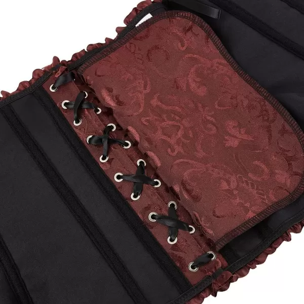SZIVYSHI Corset Tops for Women Bustier Shapewear Lingerie Lace Waist Push Up BodysuitBrown