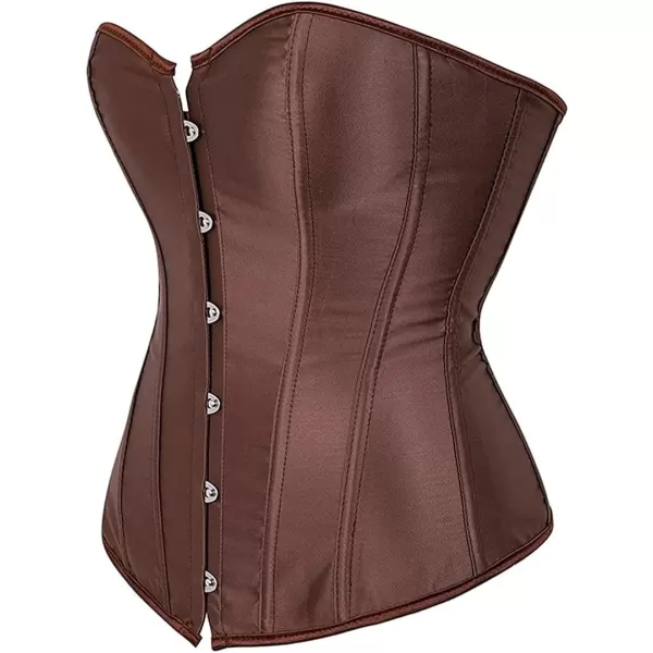 SZIVYSHI Corset Tops for Women Bustier Shapewear Lingerie Lace Waist Push Up BodysuitBrown 808