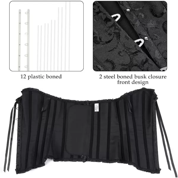 SZIVYSHI Corset Tops for Women Bustier Shapewear Lingerie Lace Waist Push Up BodysuitCorset With Skirt