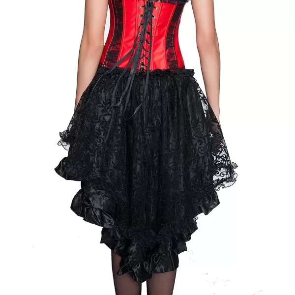 SZIVYSHI Corset Tops for Women Bustier Shapewear Lingerie Lace Waist Push Up BodysuitCorset With Skirt