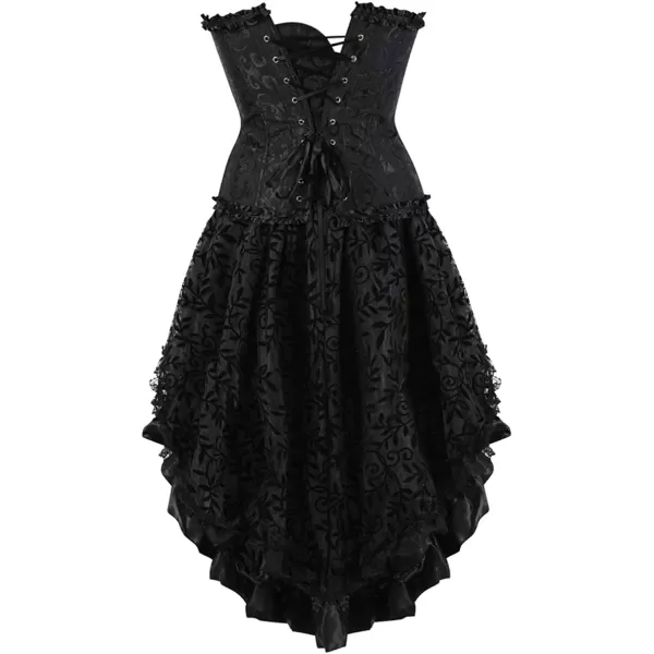 SZIVYSHI Corset Tops for Women Bustier Shapewear Lingerie Lace Waist Push Up BodysuitCorset With Skirt