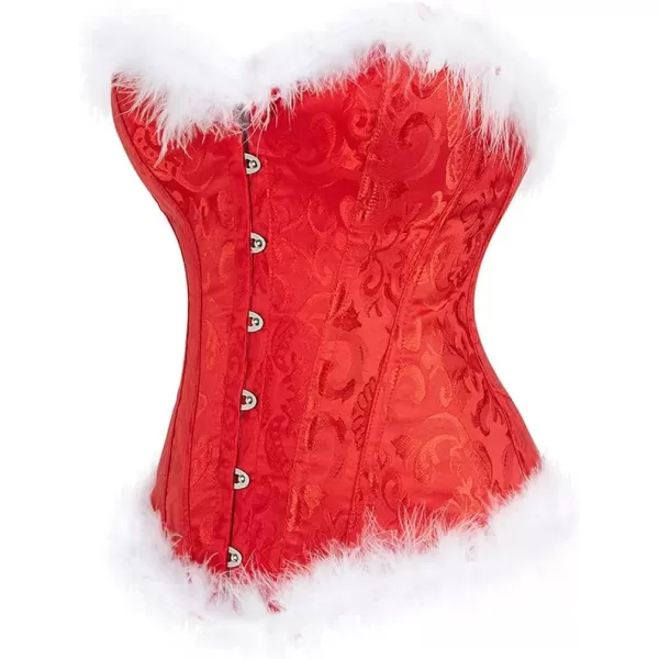 SZIVYSHI Corset Tops for Women Bustier Shapewear Lingerie Lace Waist Push Up BodysuitRed Christmas