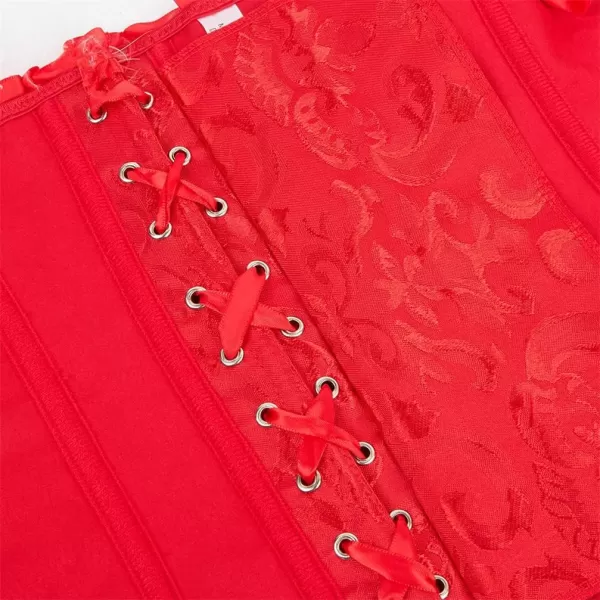 SZIVYSHI Corset Tops for Women Bustier Shapewear Lingerie Lace Waist Push Up BodysuitRed Christmas