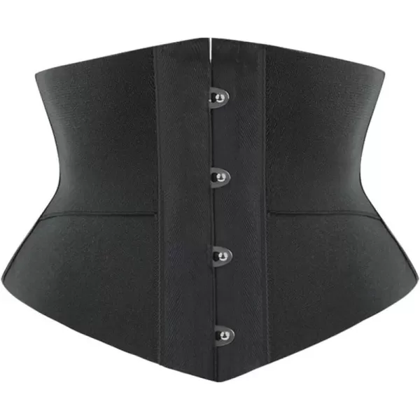 SZIVYSHI Underbust Corset  Corsets for Women  Waist Cincher Shaper Boned Satin Lace Up Vintage Bustier TopBlack 70448