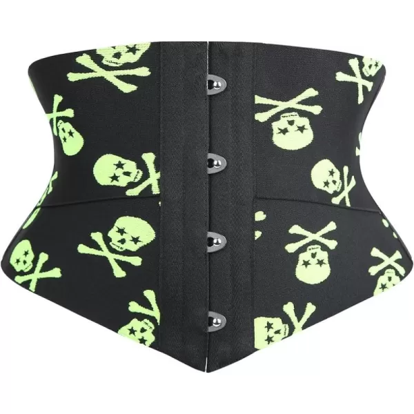 SZIVYSHI Underbust Corset  Corsets for Women  Waist Cincher Shaper Boned Satin Lace Up Vintage Bustier TopBlackgreen 70555