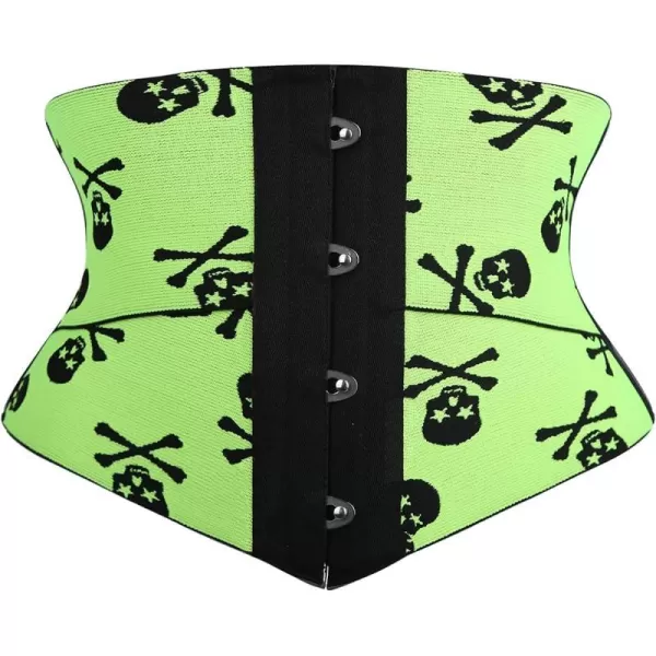 SZIVYSHI Underbust Corset  Corsets for Women  Waist Cincher Shaper Boned Satin Lace Up Vintage Bustier TopGreenblack 70555
