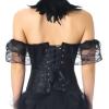 imageSZIVYSHI Corset Tops for Women with Sleeves  Bustier Overbust Lace Up Bodice Lingerie Shit  Size S