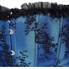 imageSZIVYSHI Corset Tops for Women with Sleeves Bustier Overbust Lace Up Bodice Lingerie Vintage Steampunk Strapless ShirtBlue