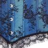 imageSZIVYSHI Corset Tops for Women with Sleeves Bustier Overbust Lace Up Bodice Lingerie Vintage Steampunk Strapless ShirtBlue