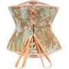 imageSZIVYSHI Floral Corset Tops for Women Strapless Underbust Lace Up Bodice LingerieBeige