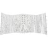 imageSZIVYSHI Underbust Corset for Women Satin Top Lace Up Waist Waspie Jacquard Plastic Bones Gothic CorsetteWhite