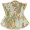 imageSZIVYSHI Floral Corset Tops for Women Strapless Underbust Lace Up Bodice LingerieBeige