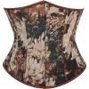 imageSZIVYSHI Floral Corset Tops for Women Strapless Underbust Lace Up Bodice LingerieBrown