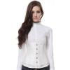 imageSZIVYSHI Underbust Corset for Women Satin Top Lace Up Waist Waspie Jacquard Plastic Bones Gothic CorsetteWhite 1