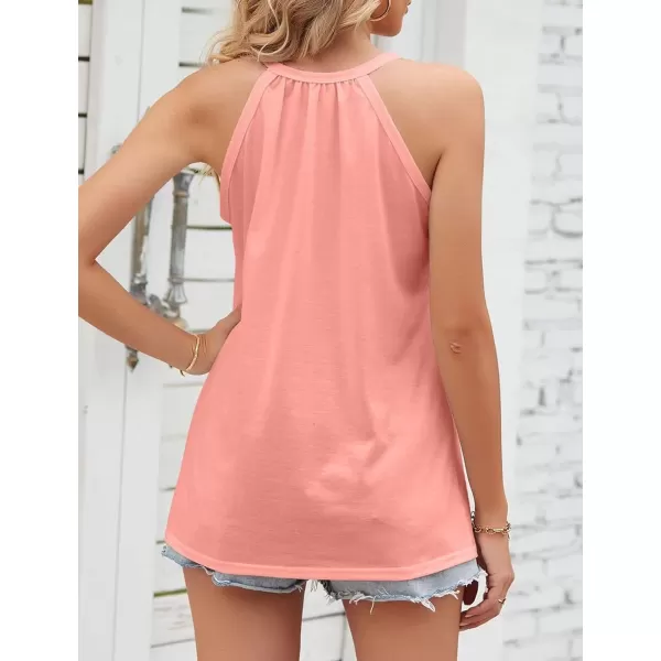 IyMoo Halter Tank Tops for Women Summer Spaghetti Strap Lace Sleeveless Tops ShirtsPink