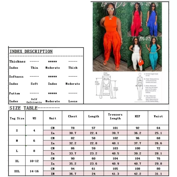 IyMoo Two Piece Outfits for Women Long Sleeve Sleeveless Tank Tops Fringe Tassel Shorts Long Pants Set Clubwear S3XLA4 Red