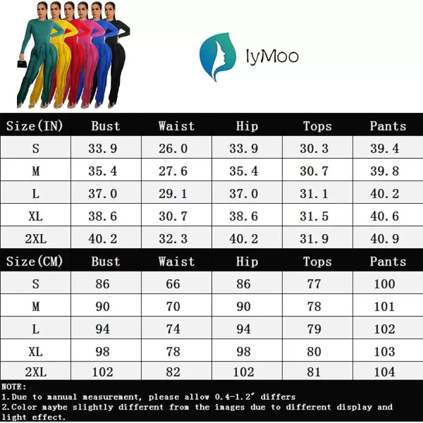 IyMoo Women 2 Piece Outfits Jumpsuit  Long Sleeve Crewneck Sweatshirt Fringe High Waisted Pants Sweatsuit SetGreen