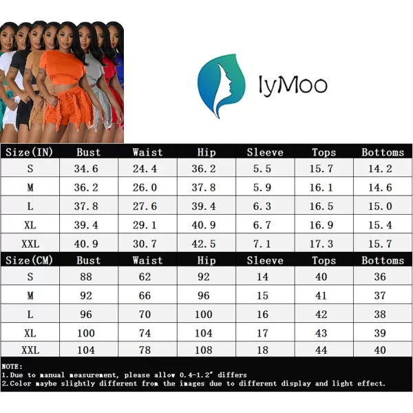 IyMoo Women 2 Piece Outfits Jumpsuit  Long Sleeve Crewneck Sweatshirt Fringe High Waisted Pants Sweatsuit SetShort Sleeve Black