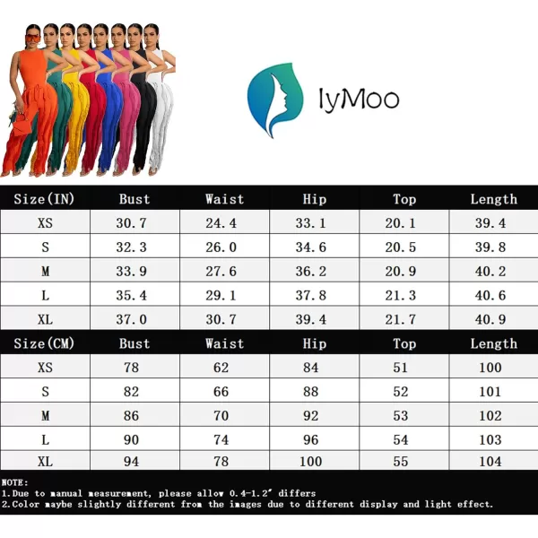IyMoo Women 2 Piece Outfits Jumpsuit  Long Sleeve Crewneck Sweatshirt Fringe High Waisted Pants Sweatsuit SetSleeveless Black