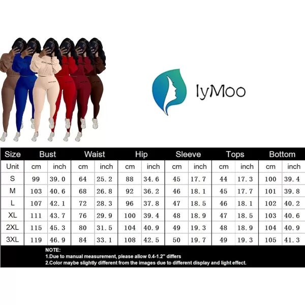 IyMoo Women 2 Piece Outfits Sweatsuit Set  Long Sleeve Ribbed Crop Top  Skinny Long Pants Tracksuit Jogger SetBurgundy Letter