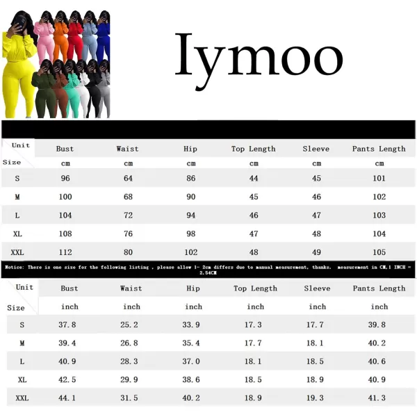 IyMoo Women 2 Piece Outfits Sweatsuit Set  Long Sleeve Ribbed Crop Top  Skinny Long Pants Tracksuit Jogger SetCyan