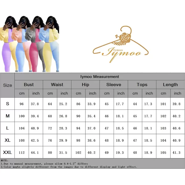 IyMoo Women 2 Piece Outfits Sweatsuit Set  Long Sleeve Ribbed Crop Top  Skinny Long Pants Tracksuit Jogger SetOrange Blue