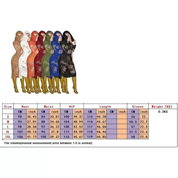 IyMoo Women Casual Knitted Hoodie Dresses Long Sleeve Hollow Out Tunic Crochet Bodycon Midi Dress Clubwear S2XLIyMoo Women Casual Knitted Hoodie Dresses Long Sleeve Hollow Out Tunic Crochet Bodycon Midi Dress Clubwear S2XL