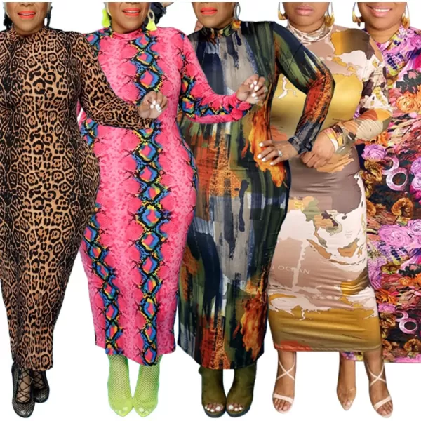 IyMoo Women Dress  V NeckMock Neck Reversible Belted Zip Bodycon Dress Club401 Leopard