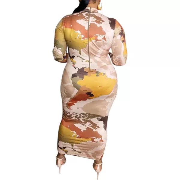 IyMoo Women Dress  V NeckMock Neck Reversible Belted Zip Bodycon Dress Club401 Multicolored