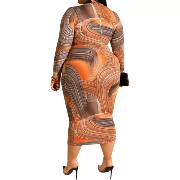 IyMoo Women Dress  V NeckMock Neck Reversible Belted Zip Bodycon Dress ClubOrange