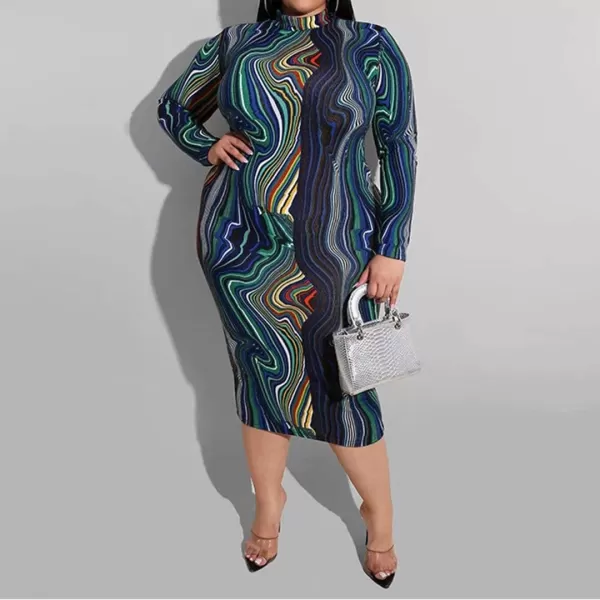 IyMoo Women Dress  V NeckMock Neck Reversible Belted Zip Bodycon Dress ClubWave