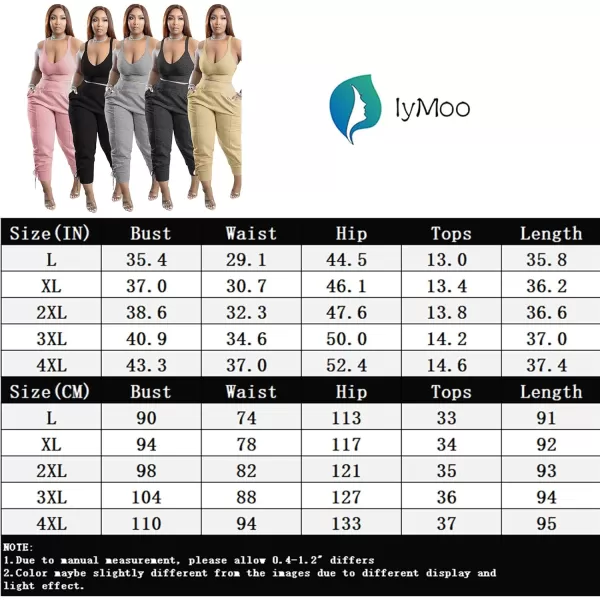 IyMoo Women Plus Size 2 Piece Sweatsuit Outfits Long Sleeve V Neck Crop Top  High Waisted Leggings Jogger SetSleeveless Charcoal