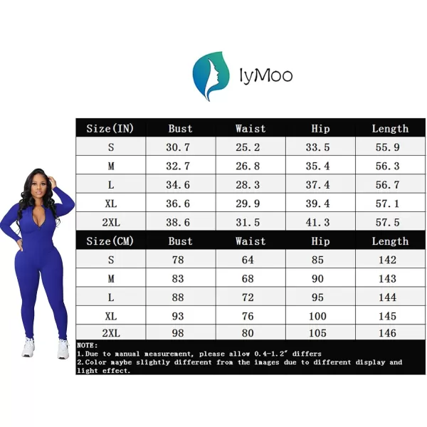 IyMoo Women Sexy Bodycon Jumpsuit Long Sleeve Ribbed Zipper V Neck Stretchy Rompers Workout SetDark Gray