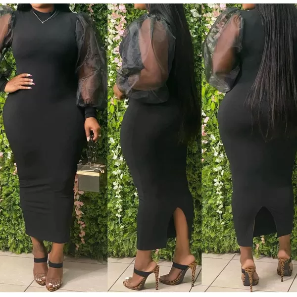 IyMoo Women Sexy Plus Size Dress  Club Outfits Floral Print V Neck Long Sleeve Tie Dye Party Bodycon DressSolid Black