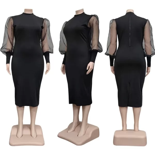 IyMoo Women Sexy Plus Size Dress  Club Outfits Floral Print V Neck Long Sleeve Tie Dye Party Bodycon DressSolid Black