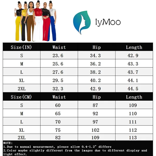 IyMoo Women Stretchy Wide Leg Pants Slacks Casual Back Zipper High Waisted Straight Dress Long Pants WorkFuchsia