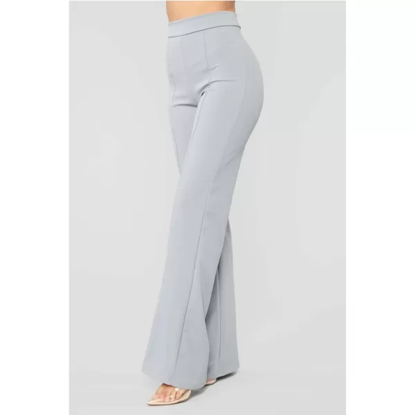 IyMoo Women Stretchy Wide Leg Pants Slacks Casual Back Zipper High Waisted Straight Dress Long Pants WorkGray
