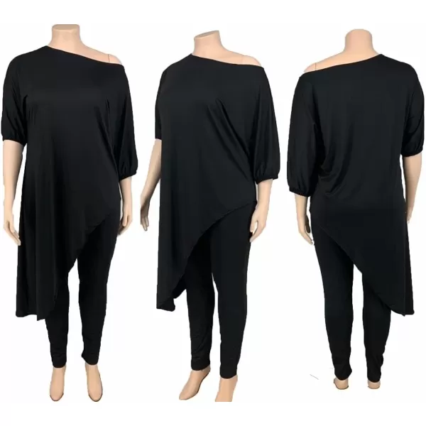 IyMoo Womens Causal Plus Size 2 Piece Outfits Jumpsuits Slant Shoulder Asymmetrica Tops Pant Set Sexy Club RomperGreen