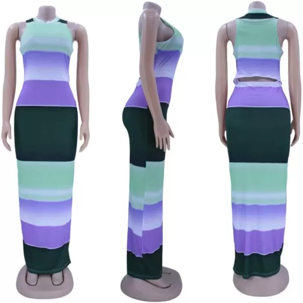 IyMoo Womens Neck Hollow Out Print Party Beach Evening Long Maxi Dress014 Blue