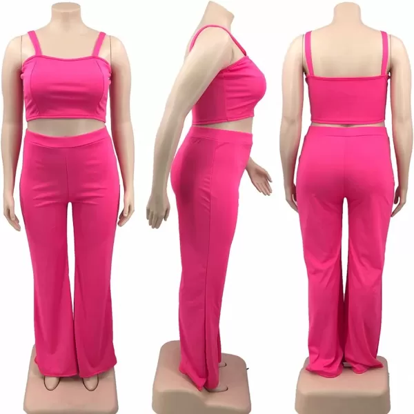 IyMoo Womens Plus Size 3 Piece Sets Outfit Tracksuit Crop Top Blazer Jacket and Wide Leg Long Pants Jumpsuit Romper SuitsOrange