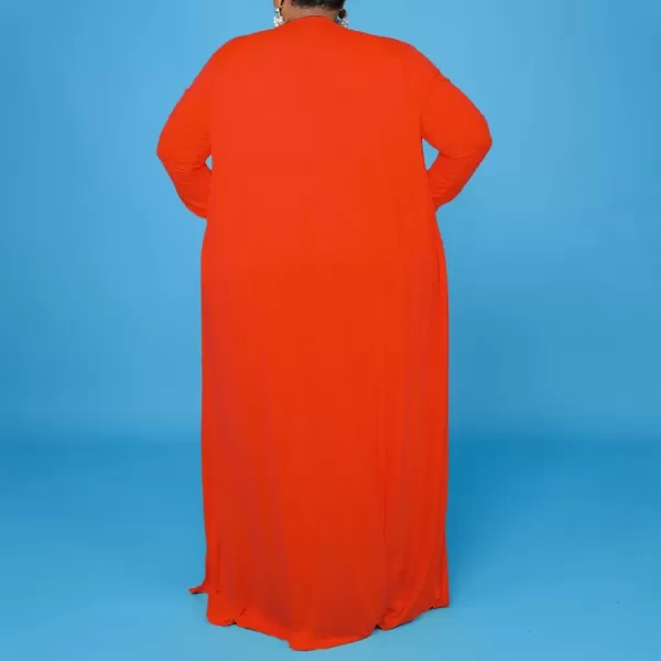 IyMoo Womens Plus Size Cardigan Tank Crop Top and Wide Leg Long Pants Jumpsuit Romper Set 3 Piece Sets OutfitBright Orange