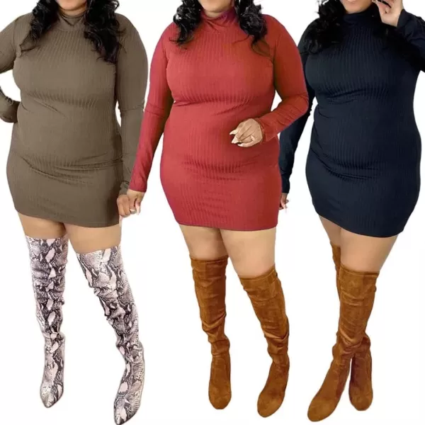 IyMoo Womens Plus Size Sexy Stretchable Long Sleeve Hollow Out Crisscross Sweater Knit Slim Fit Midi Dress110 Black