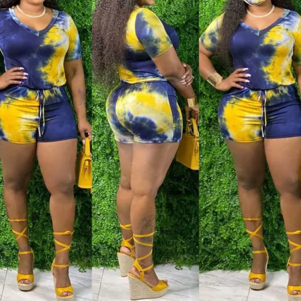 IyMoo Womens Plus Size Summer Solid Jumpsuit Casual Loose Short Sleeve Jumpsuit Rompers with Pockets Elastic Waist Playsuit033 Yellow