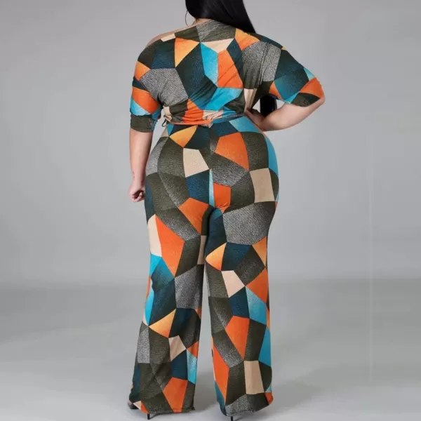 IyMoo Womens Plus Size Wide Leg Slanted One Shoulder Belted Straight Jumpsuits Playsuits859 Orange