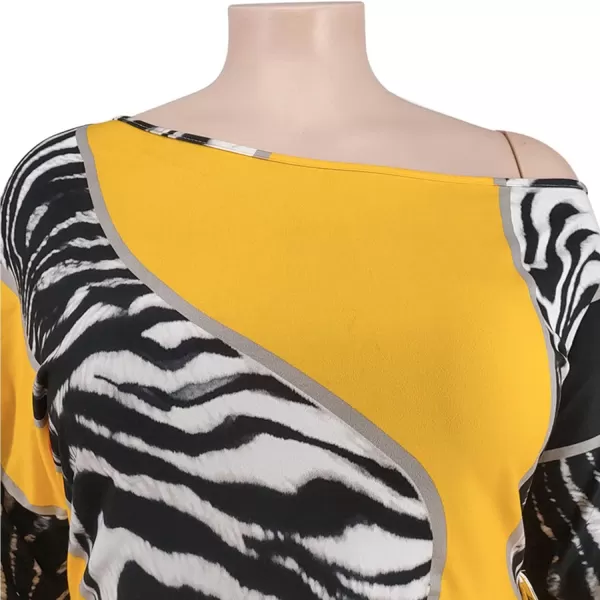 IyMoo Womens Plus Size Wide Leg Slanted One Shoulder Belted Straight Jumpsuits Playsuits870 Yellow