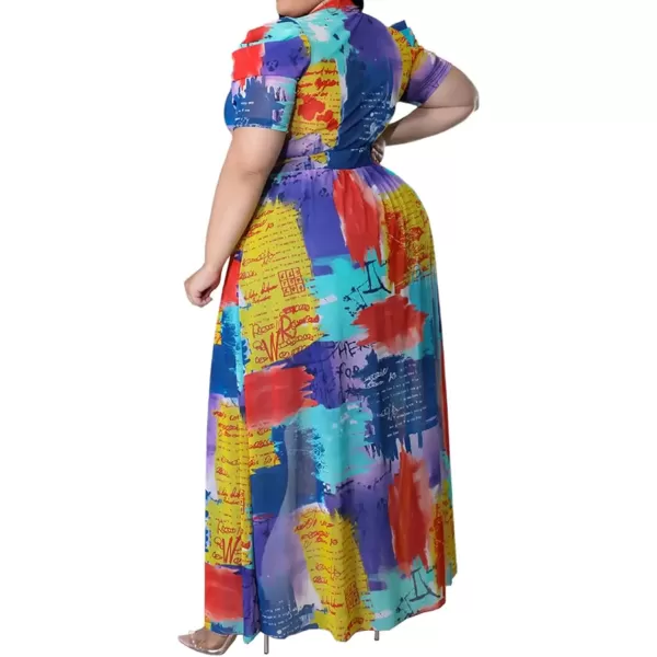 Plus Size High Low Tops for Women  Mesh See Through Puff Sleeve One Off Shoulder Asymmetrical Tunic Shirt Dresses066 Multicolored