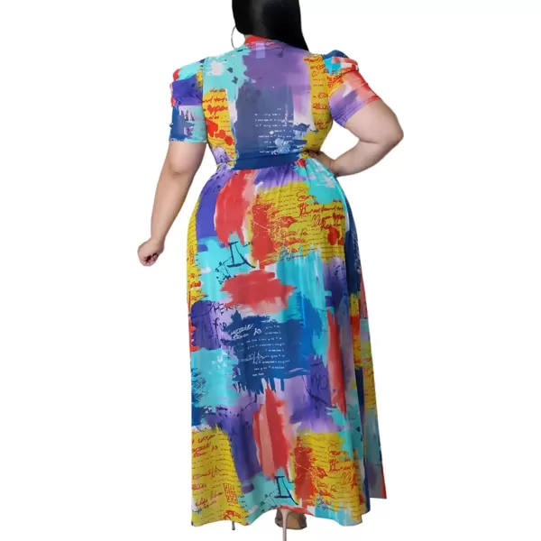 Plus Size High Low Tops for Women  Mesh See Through Puff Sleeve One Off Shoulder Asymmetrical Tunic Shirt Dresses066 Multicolored