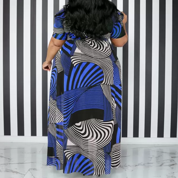Plus Size High Low Tops for Women  Mesh See Through Puff Sleeve One Off Shoulder Asymmetrical Tunic Shirt Dresses359 Blue