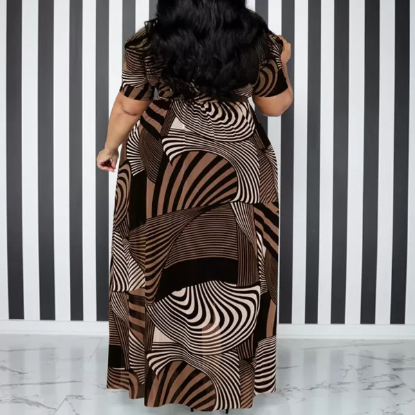 Plus Size High Low Tops for Women  Mesh See Through Puff Sleeve One Off Shoulder Asymmetrical Tunic Shirt Dresses359 Coffee